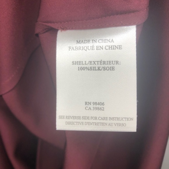 Theory 100% Silk Burgundy Dress with Pockets 0 - Picture 11 of 11